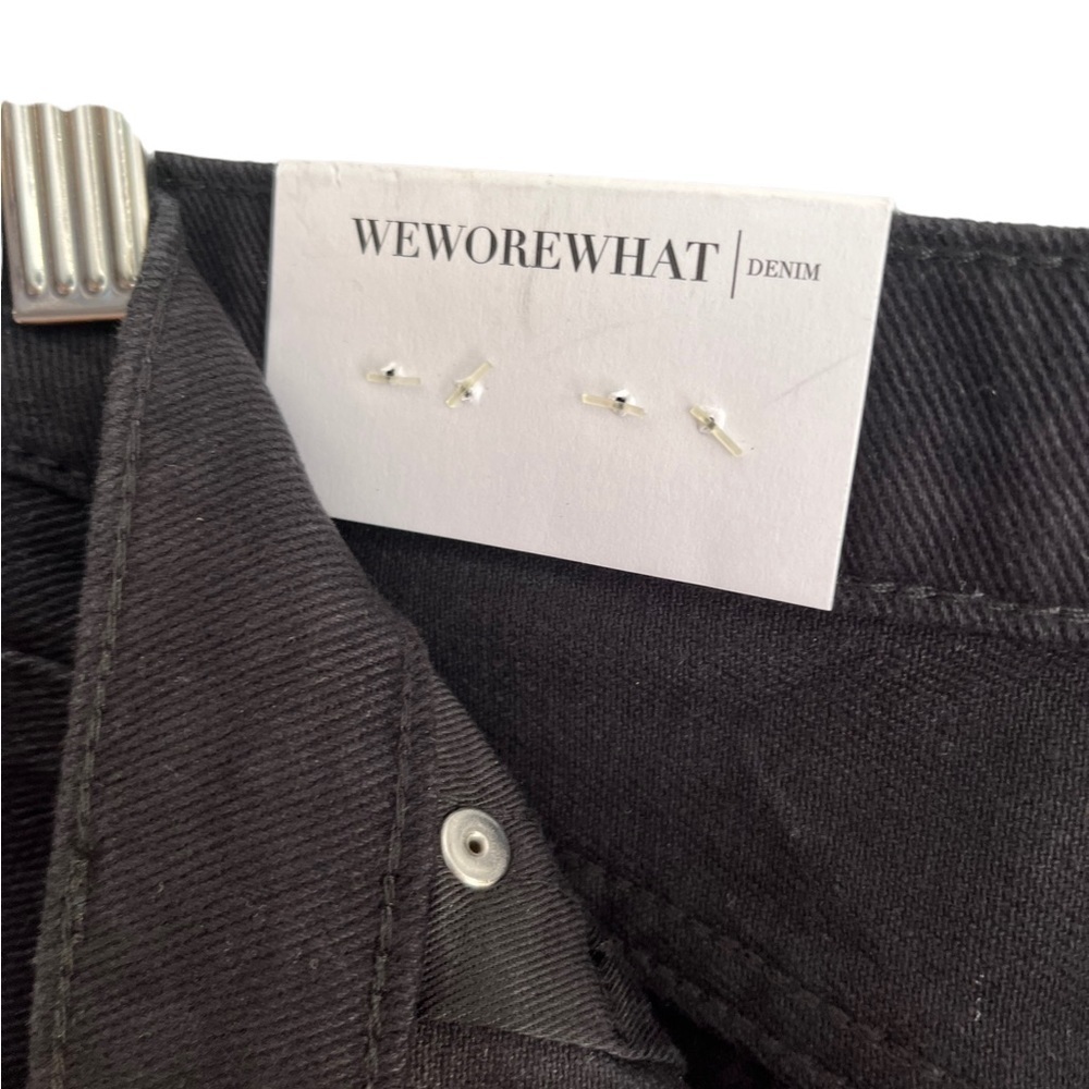 NWT Revolve WeWoreWhat Black Jeans Crystal Buttons size 25 - Picture 6 of 10